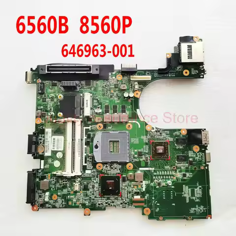 646963-001 For HP Probook 6560B 8560P Laptop Motherboard 646963-501 Mainboard HM65 DDR3 Notebook HD6