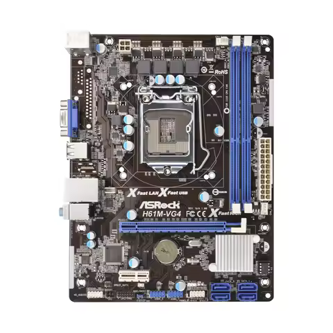 ASRock Motherboard H61M-VG4 CPU Supports LGA 1155 Socket i3-3220 3240 i5-3450 3470 i7-3770, DDR3 Mic