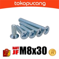 100pcs JF Bolts M8X30 mm Plus Screwdriver Bolts M8x30mm Plus Bolts M8 x 30mm