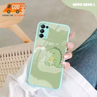 Softcase Glass Kaca Tosca/Mint Oppo Reno 5 - [GL89] - Case Oppo Reno 5 - Casing Hp Oppo Reno 5 - Cas
