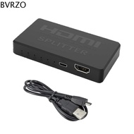 BVRZO 4K 2K 4K HDMI Video Splitter 1ใน4ออก HDMI1.4 อุปกรณ์หน้าจอเดียวกัน ไม่จำเป็นต้องตั้งค่า มีเสถี