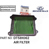 DT581062 MODENAS PULSAR NS200 / RS200 / DOMINAR 400 D400 AIR FILTER ORIGINAL