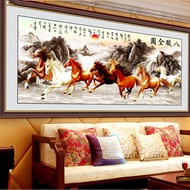 ปักเพชร DIYเพชรกลมม้าแปดตัวภาพวาดเพชรเต็ม5D