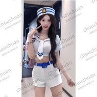 Sailor Uniform Suit 2025 High-Appearance Sweet Cool Style Navy Tie Top Jeans Set Cy