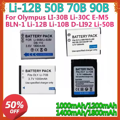 For Olympus LI-30B Li-30C E-M5 BLN-1 Li-12B Li-10B D-LI92 Li-50B TG-2 LI-90B LI-92B EM1-2 BLH-1 Li-7