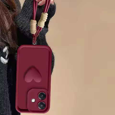 For Oppo A5 Pro Case Oppo A5 Pro 5G CPH2695 Phone Case Oppo A5 Pro 4G 3D Love Heart Hand Strap Cover