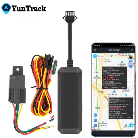 2G CJ780 4PIN Relay GPS Tracker Car Motorcycle ACC status Tow away Power off SMS alarm shock move ca