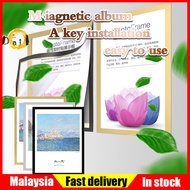 A4 A3 Magnetic Photo Frame Magnetic Display Board Wall Stick Frame Photo Certificate Office Adhesive