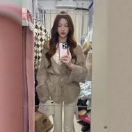 CHANGTONG | เสื้อไหมพรม Mohair คอวี กระชับเอว สำหรับฤดูใบไม้ร่วง