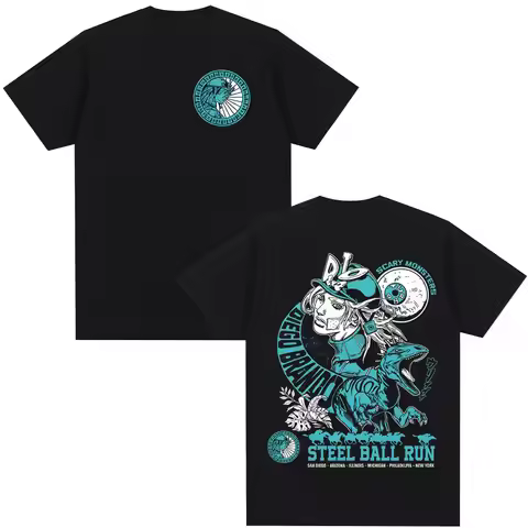 Anime Jojo Bizarre Adventure T-shirt STEEL BALL RUN Diego Brando Manga Graphic T-shirts Men Women Co