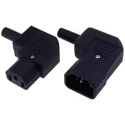 IEC 320 C13 Power Plug 10A 250V Power Cable Connector Assembly Connector, 90 Degree Angled C13 Femal