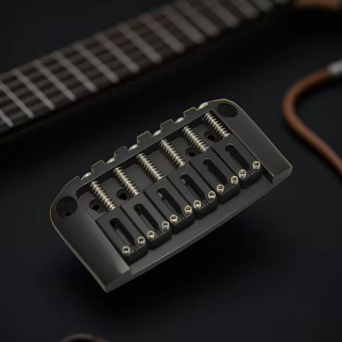 CNC Machined 6 String Electric Guitar Bridge for Ibby HM Retrofited Iban-ez Chrome Black