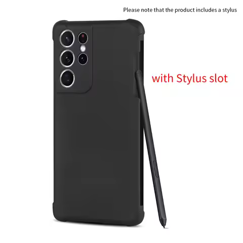 （Only The Phone Case）Matte Phone Case For Samsung Galaxy S21 Ultra 5G Tpu Cover Black With Stylus S 