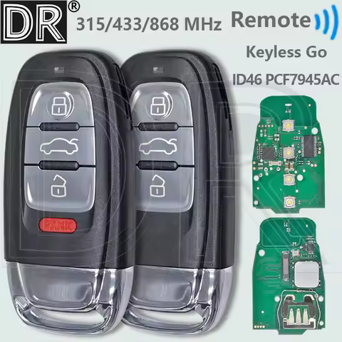 DR Keyless Go 4G0959754J ID46 PCF7945AC Chip 315/433/868MHz Car Remote Key 8T0959754K For Audi A4 A5