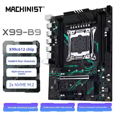 MACHINIST X99-B9 desktop computer main board LGA 2011-3 pins DDR4 C612 X99 main board