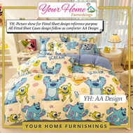 YH Cartoon Bedsheets / Bed Sheets / Single Size Zip Fitted 芦荟棉床单/拉链床单 Cadar Tilam / Berzip: Monster