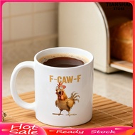 [TSS]☃F-Caw-F Rooster Mug Ceramic Chicken Coffee Cup Funny Chicken Mug Gift for Men Women Farmhouse 