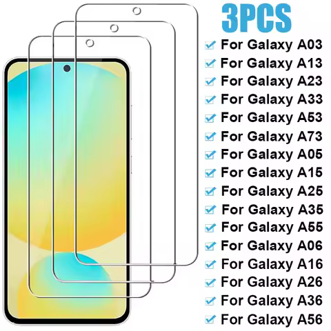 3PCS Tempered Glass For Samsung Galaxy A55 A35 A15 A05S A06 A16 A26 A36 A56 Screen Protector For Sam
