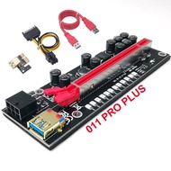 Pcie Riser card 10 Capacitor ver011 011 pro gold plated 12 big leds Lights 1X to 16X GPU