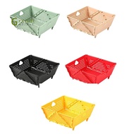 Plastic  Colander - Foldable Drain Basket with Resting Feet - Kitchen Food Strainer - Space-Saving  