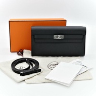 Hermès 愛馬仕 Kelly To Go 黑色 Epsom 牛皮 斜挎包  K刻 防塵袋 紙盒