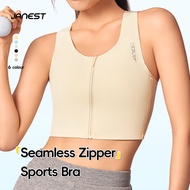 Janest Seamless Chest Binder Front Zipper Design Breathable FTM Sports Bra Colorful Select