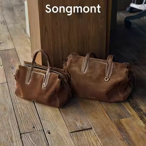 Songmont Trace Collection See Things Travel Bag Suede Boston Bag Shoulder Commuter Woman