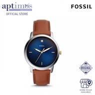 [Aptimos] Fossil The Minimalist 3H FS5499 Blue Dial Men Quartz Leather Strap Watch