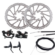 Mechanical Disc Brake MTB Bike Cycling Bicycle Front Rear Caliper Rotors Set