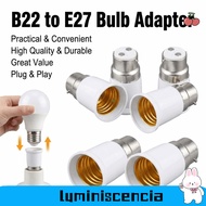 LUMINISCENCIA LED Lamp Adapter, B22 To E27 Edison Screw B22 To E27 Adapter, Durable Long Lasting Hea