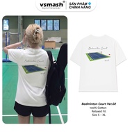 Unisex Cotton Badminton T-shirt Vsmash Sportwear "BMT COURT V.2" – Soft, Breathable, Absorbent, Stre
