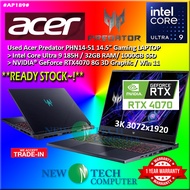 #AP189 USED GAMING ACER PREDATOR PHN14-51 Intel Ultra U9-185H 32GB 1TB SSD 14.5" 3K 165Hz Nvidia RTX