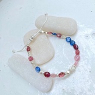 DREAM: Kyanite and tourmaline and silver beads bracelet (B0098)