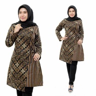 BAJU TUNIK BATIK ATASAN KERJA KANTOR WANITA TUNIK SERAGAM KANTOR BATIK WANITA MURAH BAGUS TUNIK MODE