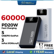 original 66W Powerbank Fast Charging PD Powerbank 60000mah Original TypeC Output Power Bank Portable