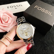 Fossil Fashion All-Match Hollow Flywheel Quartz Movement Stainless Steel Strap National Watch Men's Watch Stainless Steel Dial