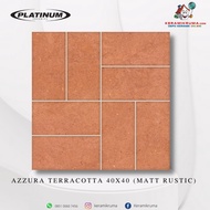 Keramik Lantai Platinum 40x40 Azzura Terracotta Matt Rustic Kasar