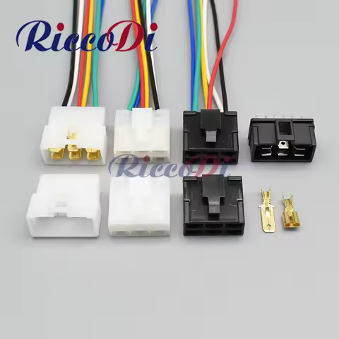 1 Set High Current 6 Pin Female Male Connector Plug DJ7062-6.3-21 PCB Board Socket DJ70620-6.3-10