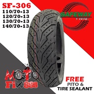 SAFEWAY TUBELESS TIRE SF 306 FOR NMAX AND ALL 13" RIM SCOOTER HEAVY DUTY AND DURABLE WITH PITO TIRE 