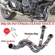 Slip-On For CFmoto CLX700 700CLX CLX-700 CLX 700 Motorcycle Exhaust System Titanium Alloy Front Mid 