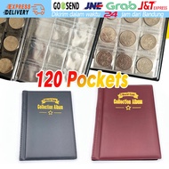 [Ready Stock] 120 slot Album Koin Motif Kulit Buku Penyimpan Dompet Kantong Uang Tempat Hobi 10 Hala