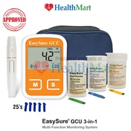 EasySure GCU 3in1 Glucose, Cholesterol & Uric Acid Monitor System -KKM Approved