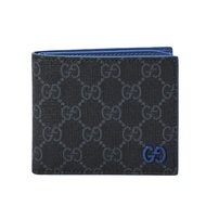 [GUCCI GUCCI] GG Bi-Fold Supreme Card Holder Wallet Short Blue Lining Black 768243