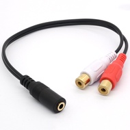 3.5mm Female to Dual RCA Female Phono Stereo Splitter Cable 3.5 Jack Socket to 2RCA Audio Adapter Ex