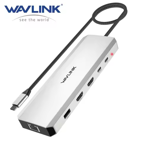 WAVLINK Dual 4K Display Hub 10-in-1 10G Laptop Docking Station Multiport Adapter with HDMI 100W PD I