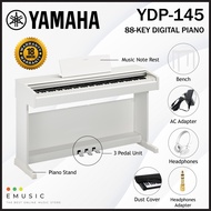 Yamaha YDP-145 88-key Digital Piano with Piano Stand, Bench, and Dust Cover - White (YDP145 / YDP 14