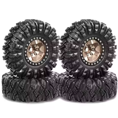 Aluminum 1.9 Beadlock Wheels and Tires for 1/10 SCX10 AXI03007 SCX10 Pro TRX4 TRX6 Gen7/8 D90 VS4-10