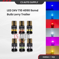 CS 1pc LED 24V T10 4090 9smd Bulb Bright Interior Convenience Parking Light White Blue Ice Blue Purp