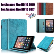 3D Tree Embossed Case For Amazon Fire HD 10 HD10 2017 / 2019 10.1 inch Tablet Shockproof Protective 