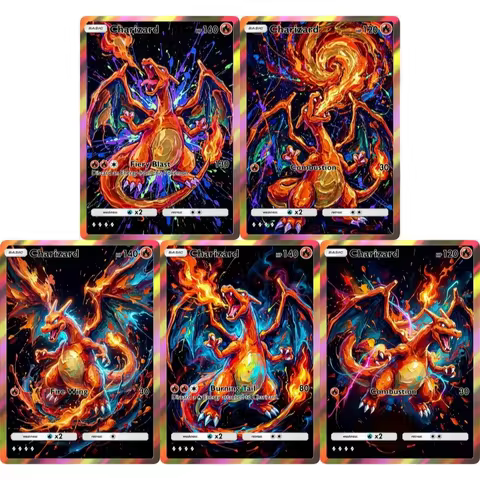 Pokemon Cards Charizard PTCG Holographic Rare Collection Cards Mewtwo Creativity Game Anime Shining 